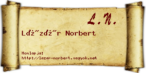 Lázár Norbert névjegykártya