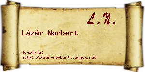 Lázár Norbert névjegykártya